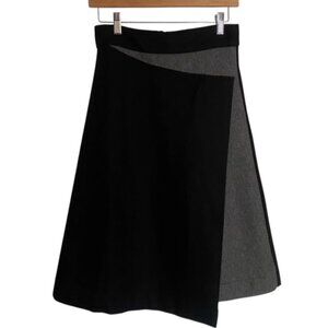 NWT Caroline Beaugard Black & Grey Wool Blend Skirt Small